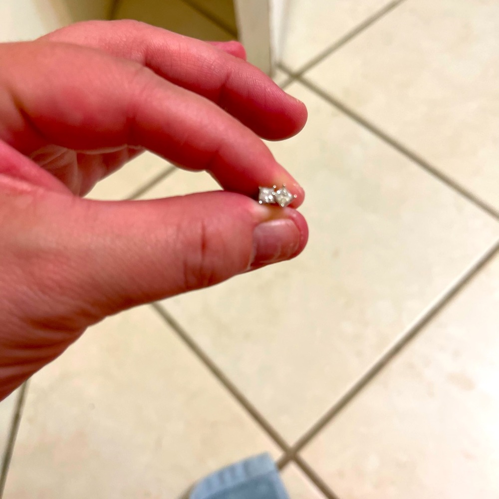 Diamond studs set in white gold